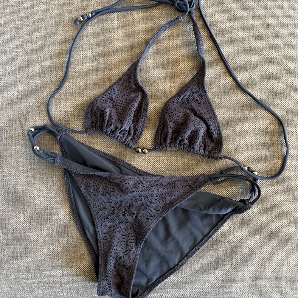 H&M dark blue bikini